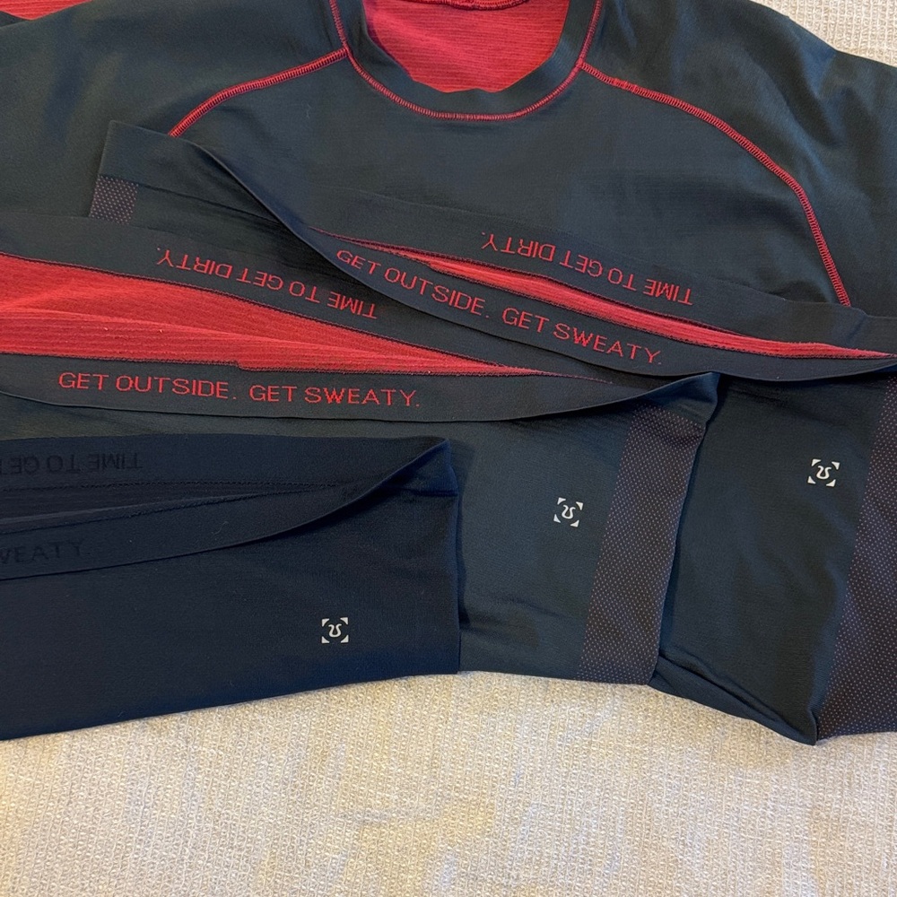 Lululemon Athletica Black&Reds and Navy Blue Tees - Picture 4 of 4